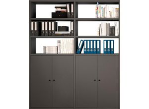 4044341246440 - Regal FIF MÖBEL TORO Regale Gr B H T 185 cm x 2212 cm x 332 cm grau (grau matt) Büroregal Standregal Bücherregal Standregale