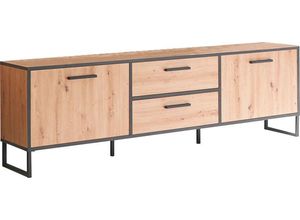 4044393318683 - Lowboard MÄUSBACHER Torres Sideboards Gr B H T 193 cm x 63 cm x 42 cm 2 schwarz (asteiche schwarzstahl) Lowboards