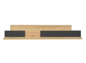 4044393321669 - Nele Wandboard Holzwerkstoff 1 Ablage 150x25x17 cm Anthrazit matt lack Asteiche