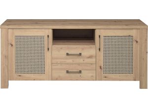 4044393335963 - Lowboard MÄUSBACHER Mares Sideboards Gr B H T 162 cm x 70 cm x 42 cm braun (asteiche wiener geflecht) Lowboards