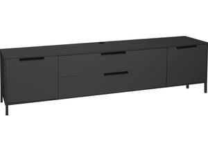 4044393343289 - Lowboard MÄUSBACHER Bonnie Sideboards Gr B H T 216 cm x 60 cm x 45 cm 1 grau (anthrazit matt lack) Lowboards Breite 216 cm mit Quadratgestell