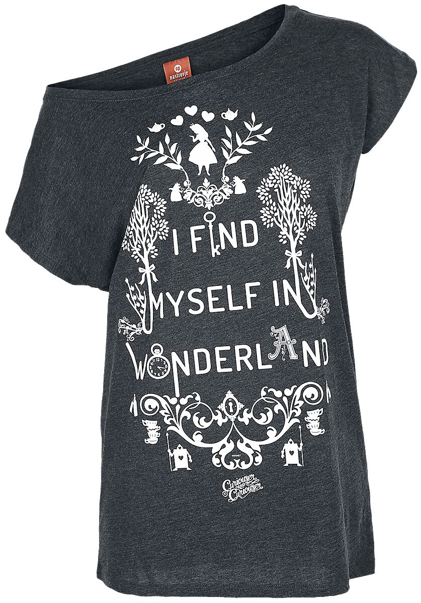 4044583479842 - I Find Myself In Wonderland T-Shirt grau meliert in L