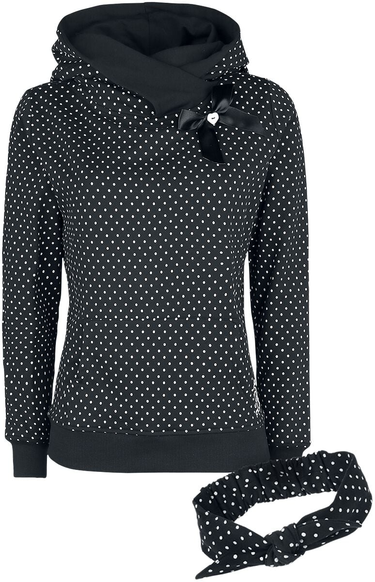 4044583715926 - Dots Schalkragenpullover Kapuzenpullover schwarz in XL