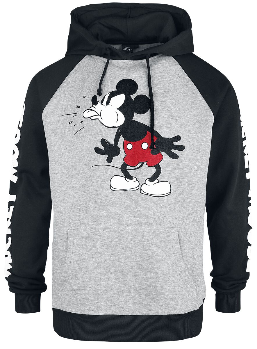 4044583801858 - Mickey Mouse Tongue Out Kapuzenpullover grau schwarz in L 4044583801858 - Mickey Mouse Tongue Out Kapuzenpullover grau schwarz in L