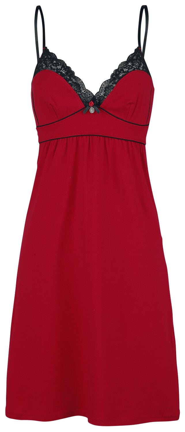4044583881881 - Lipstick Girl Negligée Nachthemd rot schwarz in M