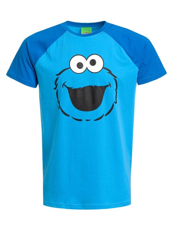 4044583887647 - Cookie Monster Face T-Shirt blau in S