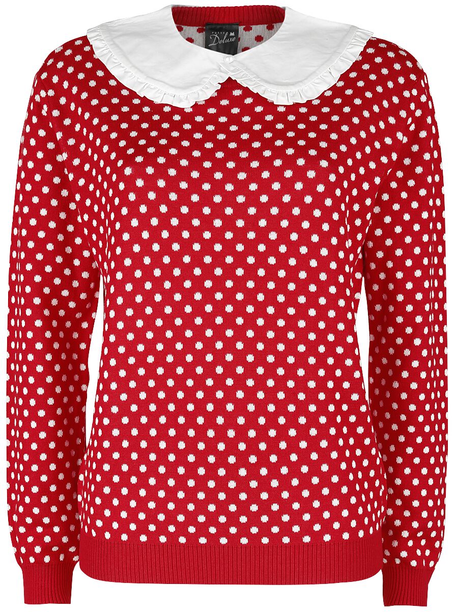 4044583899336 - Dotties Knit Pullover & Collar Strickpullover rot weiß in XS