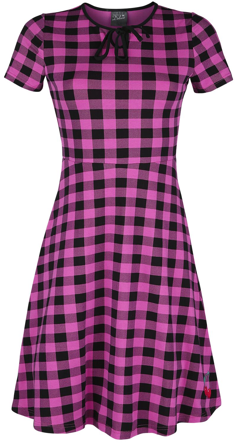 4044583907031 - Back To 1955 Checkered Dress Mittellanges Kleid schwarz pink in S