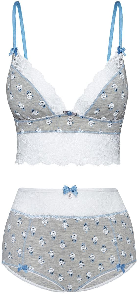 4044583962153 - Blue Rose Set BH grau weiß in S