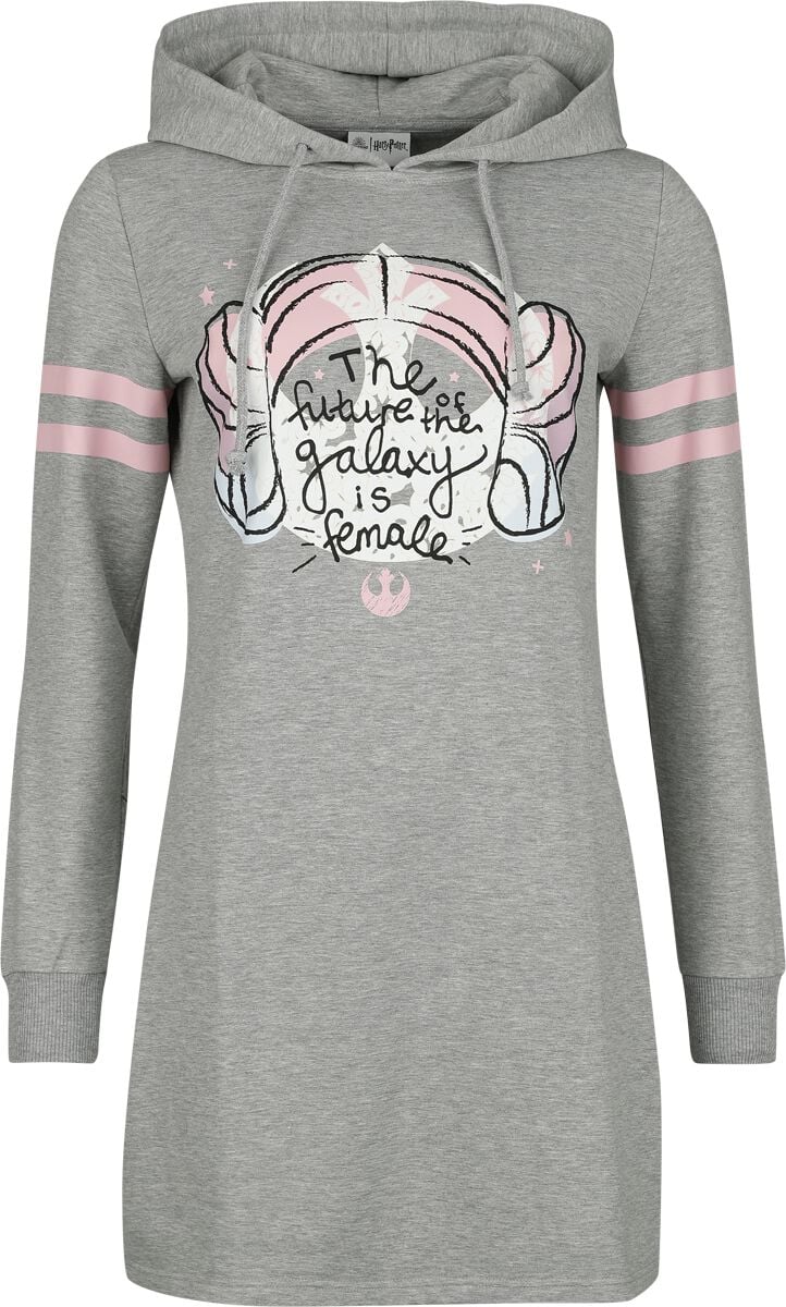 4044583969213 - Galaxy is Female Mittellanges Kleid grau in S