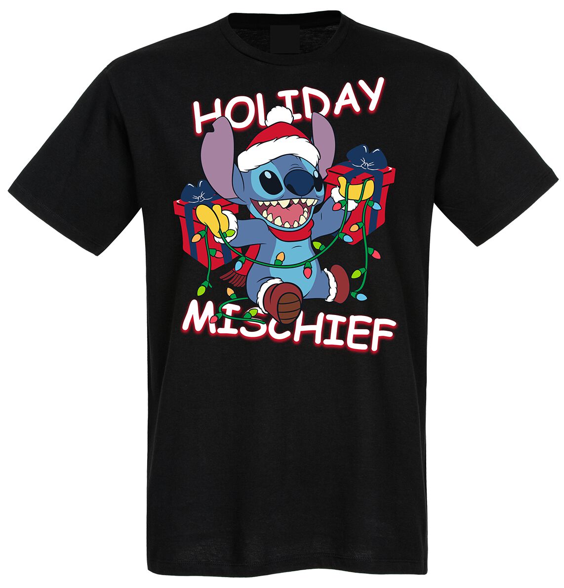 4044584017791 - Stitch - Holiday Mischief T-Shirt schwarz in XXL 4044584017791 - Stitch - Holiday Mischief T-Shirt schwarz in XXL