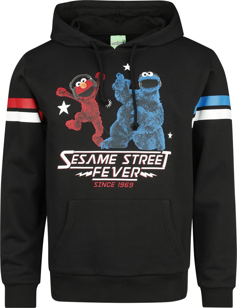 4044584027011 - Sesame Street Fever - Elmo und Krümelmonster Kapuzenpullover schwarz in S