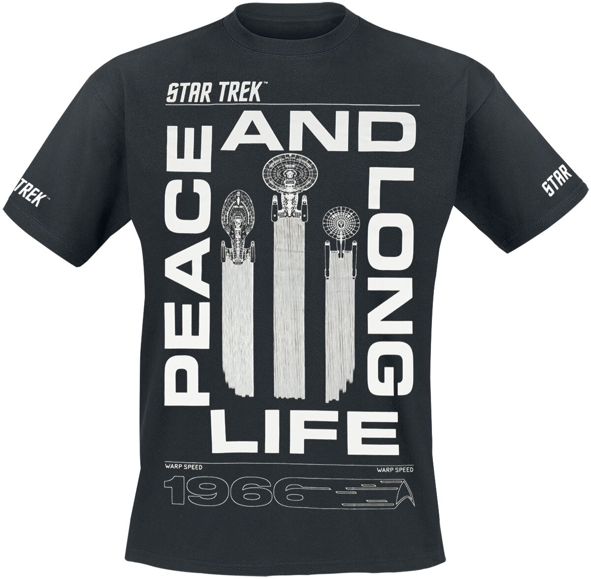 4044584028667 - Peace and Long Life T-Shirt schwarz in S