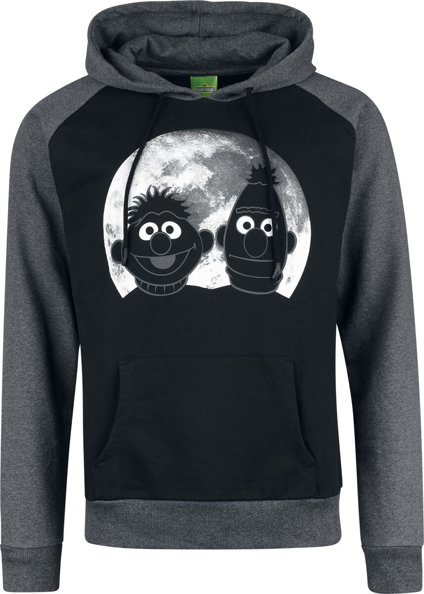 4044584057025 - Ernie und Bert - Moonnight Kapuzenpullover schwarz grau in S