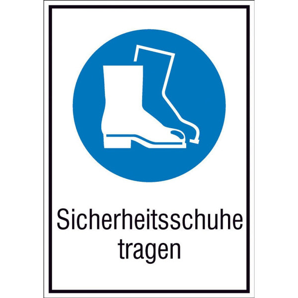 4044589023377 - Gebotsaufkleber Schild Sicherheitsschuhe tra 131 cm x 185 cm Sicherheitsschuhe tragen