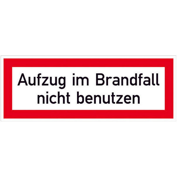 4044589029980 - Brandschutzaufkleber Schild AufziBrandfnbenutz 148 cm x 52 cm Aufzug im Brandfall nicht benutzen