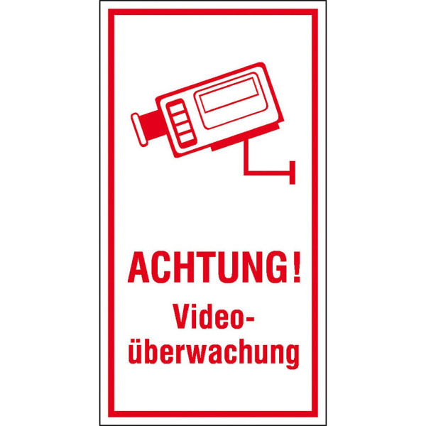 4044589355362 - Hinweisaufkleber Schild Achtu Videoüberwachung 8 cm x 15 cm Achtung! Videoüberwachung 4044589355362 - Hinweisaufkleber Schild Achtu Videoüberwachung 8 cm x 15 cm Achtung! Videoüberwachung