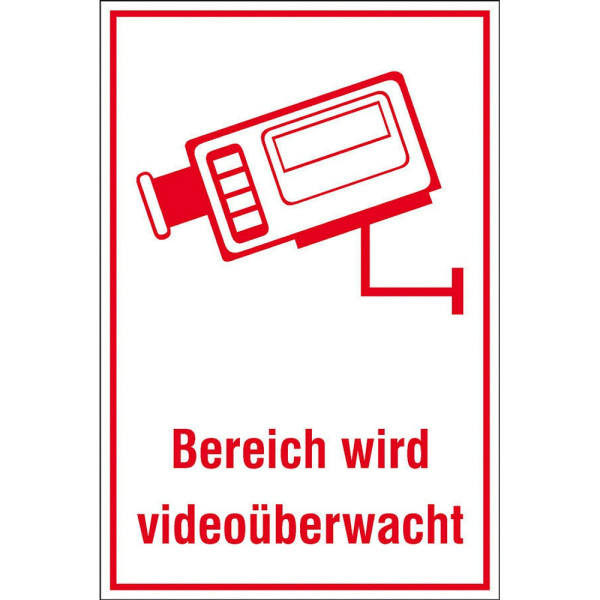 4044589373359 - Hinweisschild Schild Berei w videoübewacht 20 cm x 30 cm Bereich wird videoüberwacht