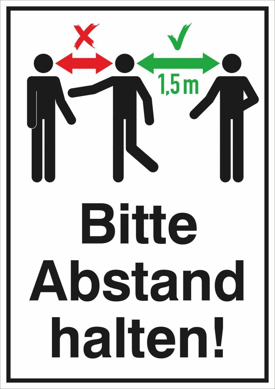 4044589445681 - Hinweisaufkleber Schild Bitte Abstand halten 131 cm x 185 cm Bitte Abstand halten!