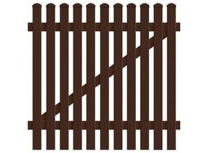 4044608116394 - KM Zaun Zauntür Meran Gerade 1258 x 180 cm braun DIN rechts