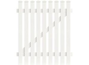 4044608146940 - KM Zaun Zauntür Meran Gerade 1042 x 180 cm weiß DIN rechts