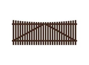 4044608148296 - KM Zaun Doppeltor Meran Unterbogen 3145 x 150 cm braun