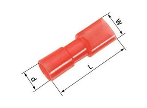 4044773194548 - 61794952 Flachsteckhülse Steckbreite 28 mm Steckdicke 08 mm 180 ° Vollisoliert Rot 100 St - Lapp