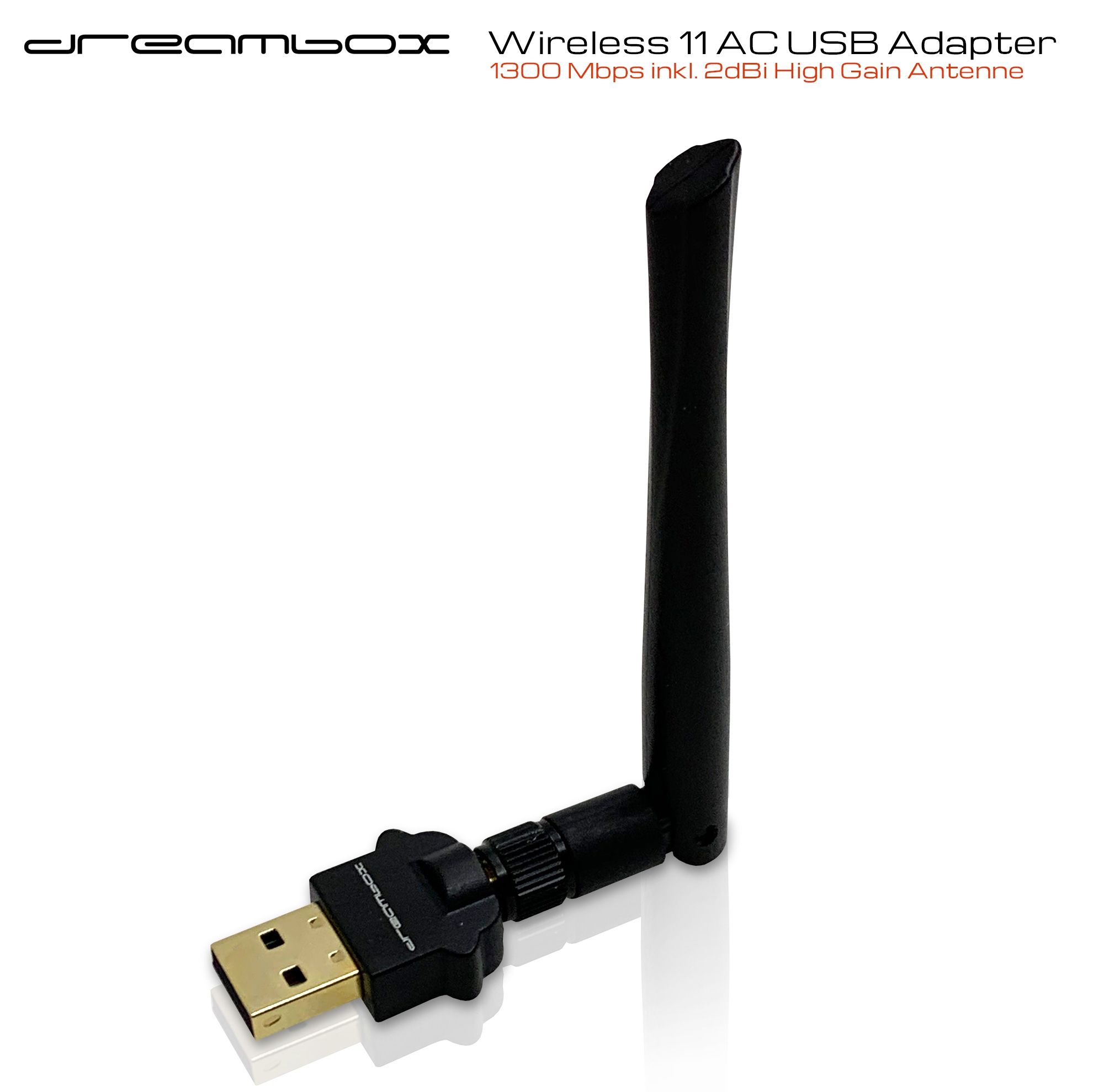 4044845333646 - Drea Wireless usb 20 Adapter 1300 Mbps Dual Band inkl Antenne (13557) - Dreambox