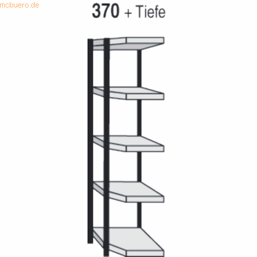 4044917047709 - Magazin-Regal Stora 100 Eck-Regalfeld BxTxH 77x40x190cm schwa