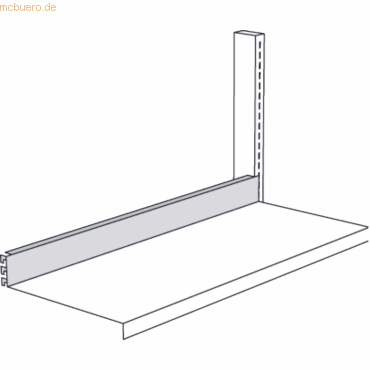 4044917311107 - Anstoßleiste für Bibliotheks-Regal Univers Breite 75cm lichtg