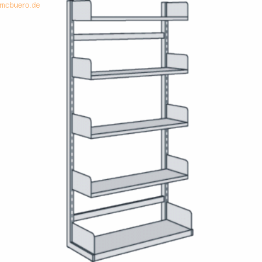4044917313507 - Variabo Freiarmregal Grundfeld einseitig 250 mm Fachbodentiefe 1000 x 2000 mm