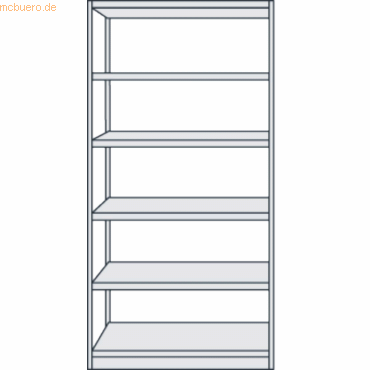 4044917344501 - Büro-Steckregal ohne Rückwand Regalhöhe 1900 mm Grundregal Breite x Tiefe 760 x 300 mm kaiserkraft
