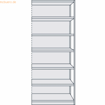 4044917350601 - Büro-Steckregal mit Rückwand Regalhöhe 2250 mm Anbauregal Breite x Tiefe 760 x 300 mm kaiserkraft