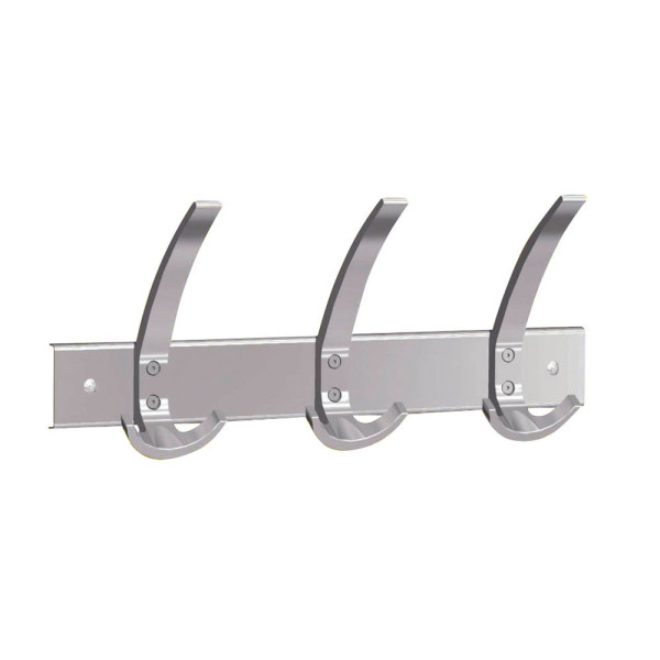 4044917415614 - Wandgarderobe public 6402 Metall Kunststoff mit 3 Haken silber 1 Stück