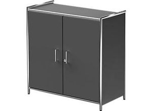 4044917428485 - Flügeltürenschrank Toledo mit Sichtrückwand abschließbar 2 OH B 800 x T 380 x H 780 mm anthrazit