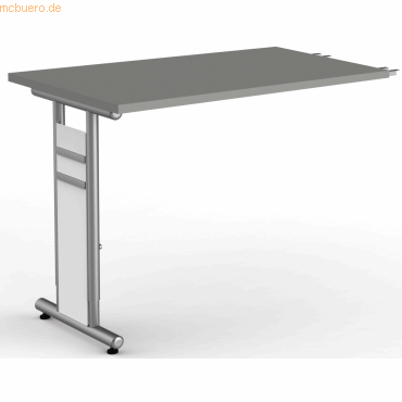 4044917431461 - Anbautisch höhenverstellbar Priola grafit silber rechteckig 1000 x 600 x 680 - 820 cm