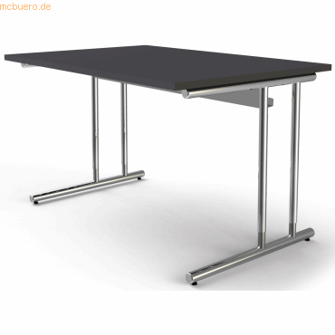 4044917433939 - Schreibtisch 11765013 manuell höhenverstellbar 68 - 82cm (H) 120cmx80cm (BxT) rechteckig anthrazit   chrom 4044917433939 Ker