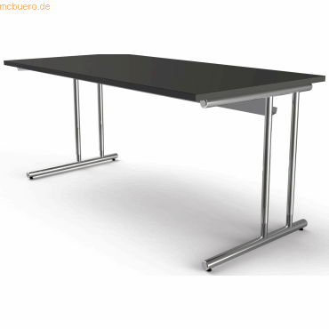 4044917433946 - Schreibtisch 11765113 manuell höhenverstellbar 68 - 82cm (H) 160cmx80cm (BxT) rechteckig anthrazit   chrom 4044917433946 Ker