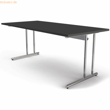 4044917433953 - Schreibtisch 11765213 manuell höhenverstellbar 68 - 82cm (H) 180cmx80cm (BxT) rechteckig anthrazit   chrom 4044917433953 Ker
