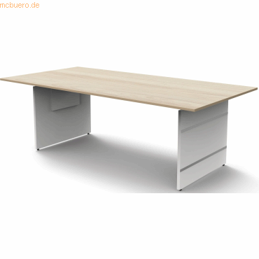 4044917435971 - Form 4 Höhenverstellbar Sitz-Stehschreibtisch Rechteckig Ahorn Weiß 2000 x 1000 x 760 mm