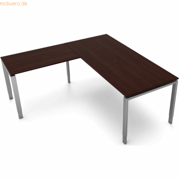 4044917436480 - Schreibtisch Form5 180 180x80x68-82cm   Anbau 100x60cm wenge