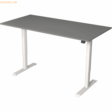 4044917437166 - Move 1 Elektrisch Höhenverstellbar Sitz-Stehschreibtisch Rechteckig Graphit T-Fuß 1600 (B) x 800 (T) x 1230 (H) mm Melamin Stahl