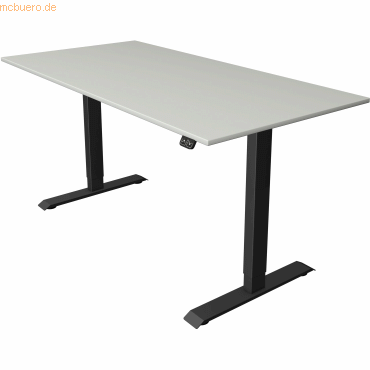 4044917440135 - Move 1 Elektrisch Höhenverstellbar Sitz-Stehschreibtisch Rechteckig Hellgrau T-Fuß 1600 (B) x 800 (T) x 1230 (H) mm Melamin Stahl