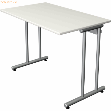 4044917441033 - Schreibtisch Smart office 11187510 65-130cm (H) 100x60cm (BxT) rechteckig weiß   silber 4044917441033 Kerkmann