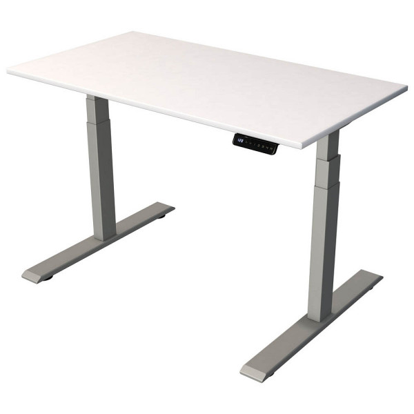 4044917441163 - Sitz-Steh-Schreibtisch Smart office 10188810 elektrisch höhenverstellbar 63-127cm (H) 120cmx65cm (BxT) rechteckig weiß   Sil