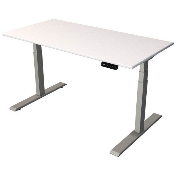 4044917441194 - Sitz-Steh-Schreibtisch Smart office 10189110 elektrisch höhenverstellbar 63-127cm (H) 140cmx70cm (BxT) rechteckig weiß   Sil