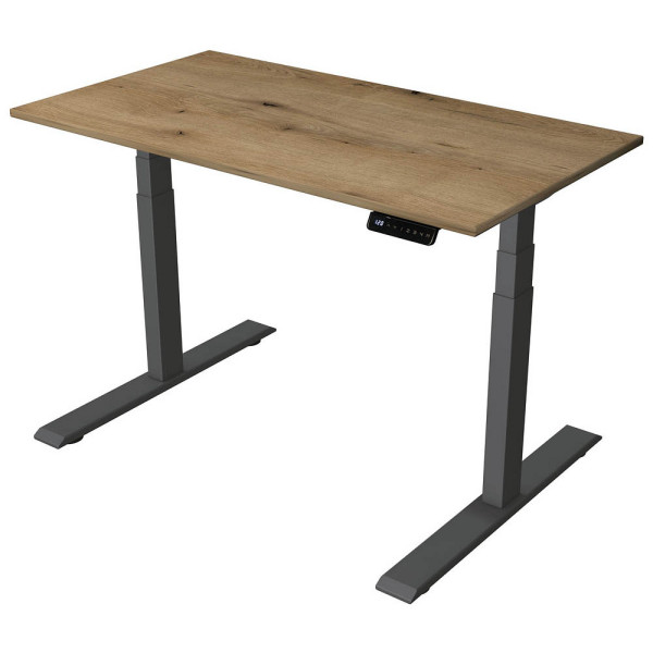 4044917441262 - Sitz-Steh-Schreibtisch Smart office 10179455 elektrisch höhenverstellbar 63-127cm (H) 120cmx65cm (BxT) rechteckig eiche   an