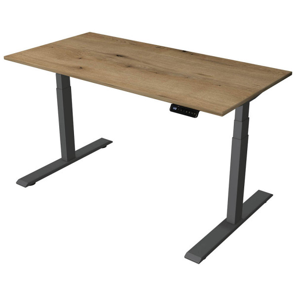 4044917441293 - Sitz-Steh-Schreibtisch Smart office 10179755 elektrisch höhenverstellbar 63-127cm (H) 140cmx70cm (BxT) rechteckig eiche   an