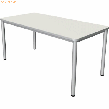 4044917444065 - Prime Schreibtisch weiß rechteckig 4-Fuß-Gestell silber 1600 x 800 cm