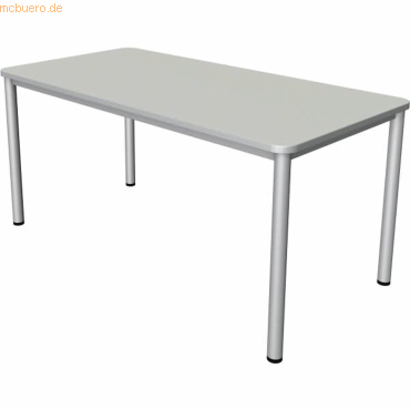 4044917444072 - Prime Schreibtisch lichtgrau rechteckig 4-Fuß-Gestell silber 1600 x 800 cm